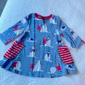 Mini boden winter scene tunic 3-4